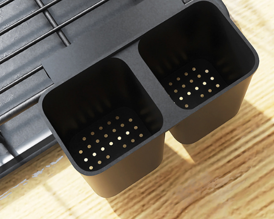 Escurridor de platos con desagüe 360° CORE BLACK®