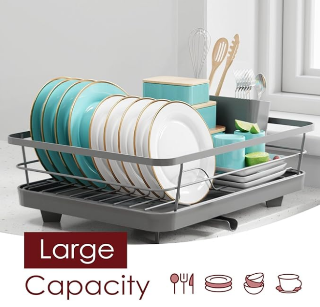 Escurridor de platos con desagüe 360° CORE BLACK®