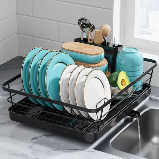 Escurridor de platos con desagüe 360° CORE BLACK®